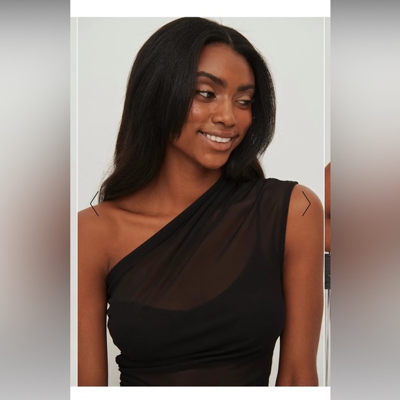 NWT One Shoulder Mesh Top - Picture 8 of 9